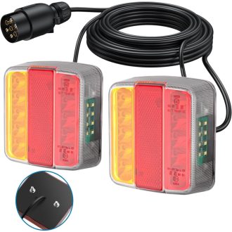   AUTOUTLET Utánfutó hátsó lámpa szett 18 LED, 7.5m kábel, 7 pólusú csatlakozó, E11