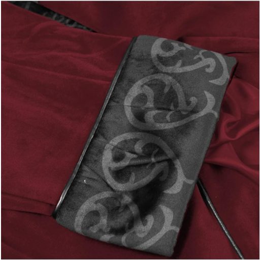 Pánsky steampunkový gotický frak Jakloz červený L – renesančný kostým na cosplay