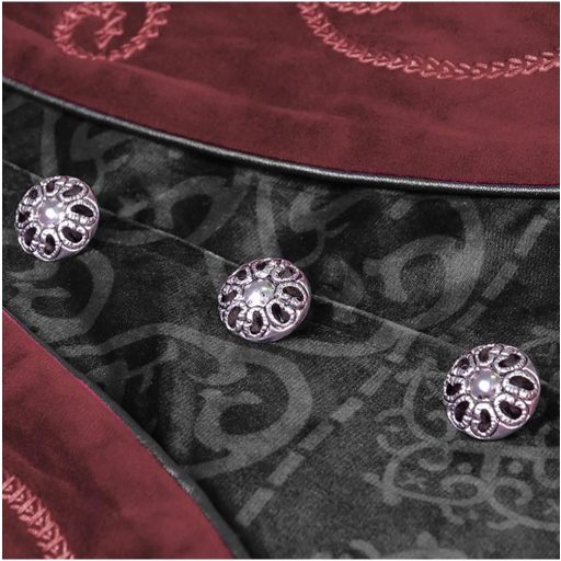 jakloz Férfi Gótikus Steampunk Kabát Piros S - Viktoriánus Jelmez Cosplay