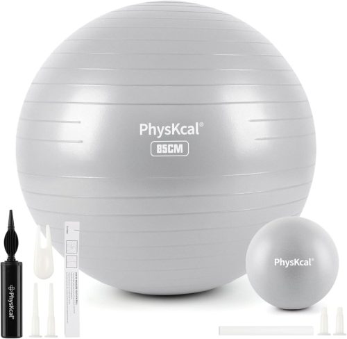 Set Minge Fitness PhysKcal Verde Pin - Minge Gimnastică 55 cm și Minge Pilates 23 cm, Minge Anti-alunecare pentru Exerciții Acasă, Birou și Yoga