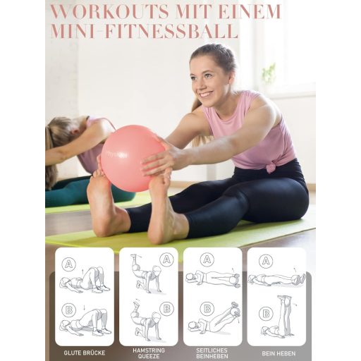 PhysKcal Torna és Pilates Labda Szett, Pattanásbiztos Egyensúly Labda Jóga Otthonhoz