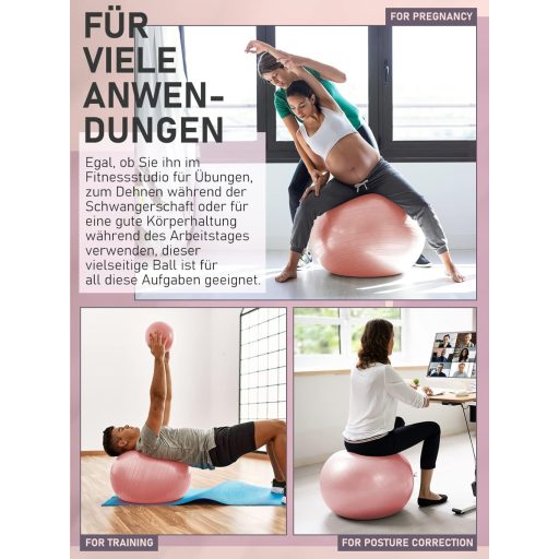 PhysKcal Torna és Pilates Labda Szett, Pattanásbiztos Egyensúly Labda Jóga Otthonhoz