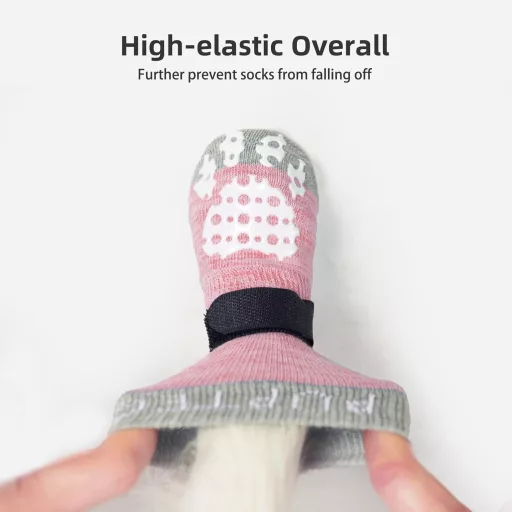 PUPTECK 2 para dvostrane protuklizne pseće čarape s podesivim remenima, za unutarnju upotrebu.