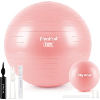   PhysKcal Fitness Set Loptičiek - 55 cm Fitlopta a 23 cm Pilates Lopta, Protišmyková Lopta na Sedenie, Balančná Lopta na Jogu, na Domáce Cvičenie