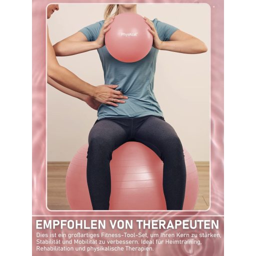 PhysKcal Fitness Set Loptičiek - 55 cm Fitlopta a 23 cm Pilates Lopta, Protišmyková Lopta na Sedenie, Balančná Lopta na Jogu, na Domáce Cvičenie