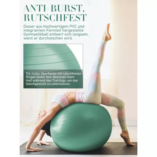 PhysKcal Fitness Labda Szett - 55 cm Tornalabda és 23 cm Pilates Labda, Csúszásgátló Ülőlabda, Egyensúlyozó Labda Jógához, Otthoni Edzéshez,