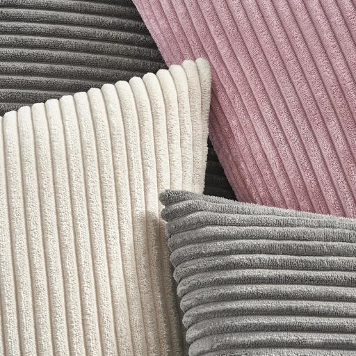 Topfinel Párnahuzat 50x50 cm Szürke Kordbársony Csíkos Minta 2 db