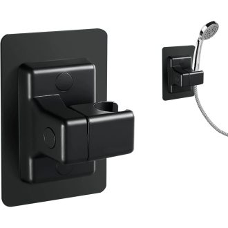   YUANQIAN Zuhanyfej tartó falra szerelhető állítható fekete fürdőszobai konzol