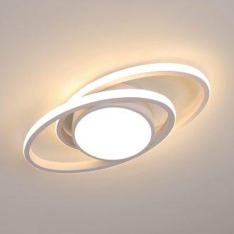   DAXGD Lampă LED de Plafon Modernă, 39W, Albă, Design Planetă, Alb Cald 3000K