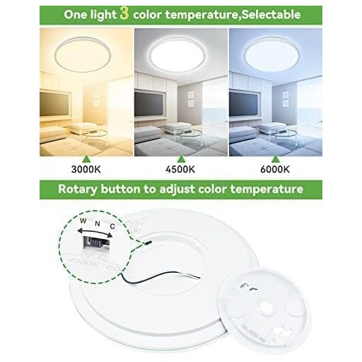 zemty 2db 30cm LED Mennyezeti Lámpa 28W 3200lm Vékony Dizájn 3 Színhőmérséklet