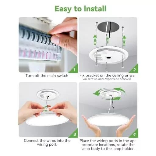 zemty 2 kom LED stropna svjetiljka 30cm 28W 3200lm Tanki dizajn 3 temperature boje