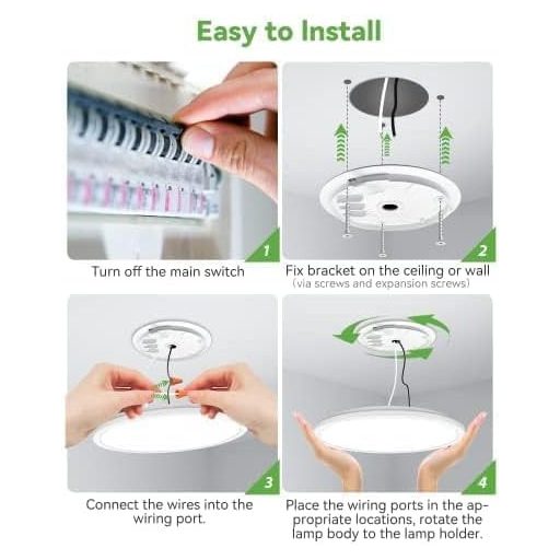 zemty 2db 30cm LED Mennyezeti Lámpa 28W 3200lm Vékony Dizájn 3 Színhőmérséklet