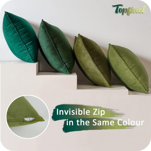 Topfinel Zöld Ombre Bársony Díszpárnahuzat 60x60 cm, 4 db-os Szett