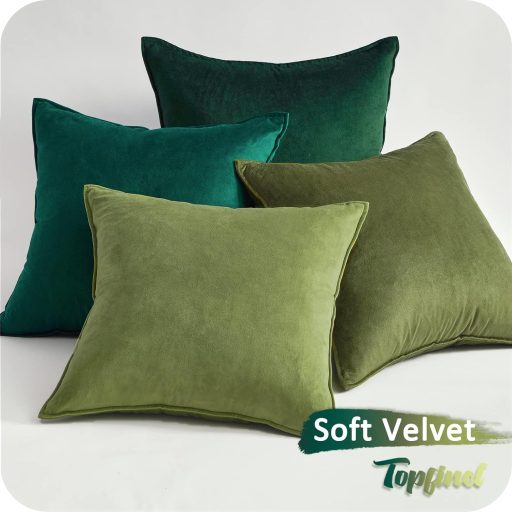 Topfinel Zöld Ombre Bársony Díszpárnahuzat 60x60 cm, 4 db-os Szett