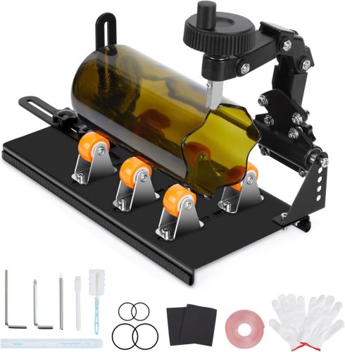 Set Tăietor Sticle de Sticlă FIXM cu Lățime Ajustabilă - Set Creativ de Tăiere a Sticlei pentru Orice Formă - Instrument Complet DIY de Artizanat pentru Reciclare