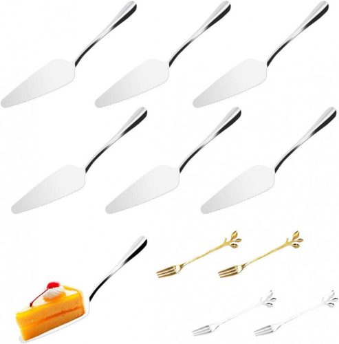 Set de 6 ustensile pentru tort Wilton, din oțel inoxidabil, cu margini zimțate.