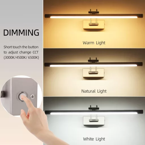 TYhogar LED svjetlo za ogledalo, kupaonica 60cm, prigušiva zidna svjetiljka 15W