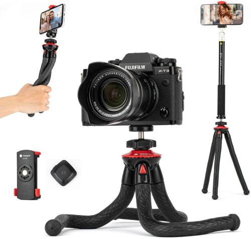 Fotopro 3 az 1-ben flexibilis szelfibot, állvány és telefontartó iPhone-hoz és kamerákhoz