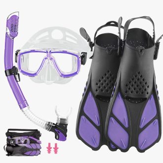   HH HHAO SPORT Set za ronjenje za odrasle - Maska za ronjenje od kaljenog stakla, suha disalica, peraje i torba za nošenje - Unisex set za ronjenje 36-41 veličina