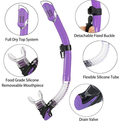 Set Scufundări Adulți HH HHAO SPORT - Mască de Scufundări cu Sticlă Securizată, Tub de Respirat Uscat, Labele de Înot și Geantă de Transport - Set Snorkel Unisex Mărimea 36-41