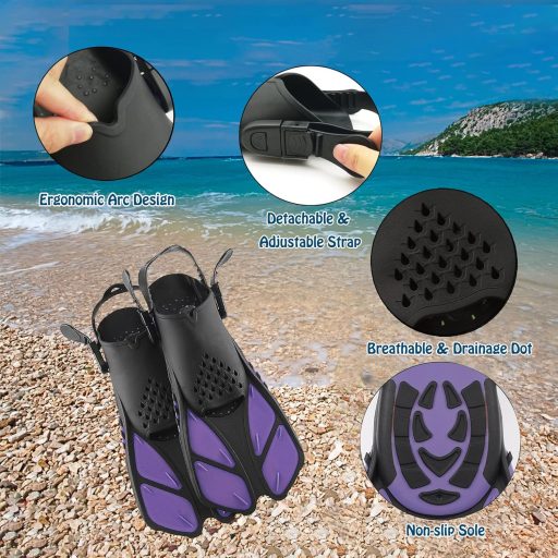 Set Scufundări Adulți HH HHAO SPORT - Mască de Scufundări cu Sticlă Securizată, Tub de Respirat Uscat, Labele de Înot și Geantă de Transport - Set Snorkel Unisex Mărimea 36-41