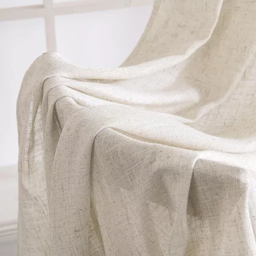 MIULEE Voile Zavjese Izgled Lana Poluprozirne 260x140cm Bijele 2 kom