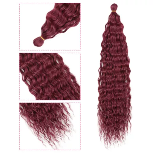 Dsoar 22 Inch Deep Twist Crochet, 3 Pachete, Extensii de Păr Sintetic Ocean Wave