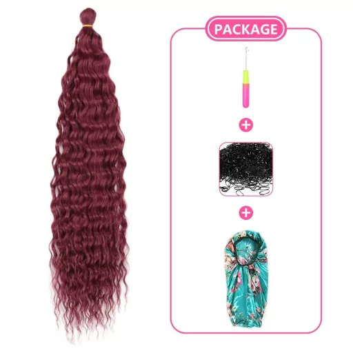 Dsoar 22 Inch Deep Twist Crochet, 3 Pachete, Extensii de Păr Sintetic Ocean Wave