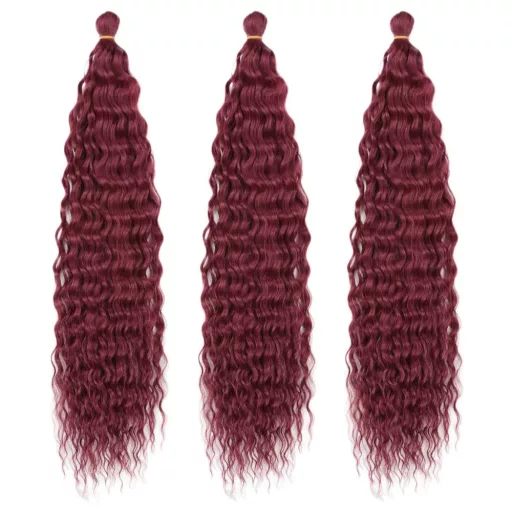 Dsoar 22 Inch Deep Twist Crochet, 3 Pachete, Extensii de Păr Sintetic Ocean Wave