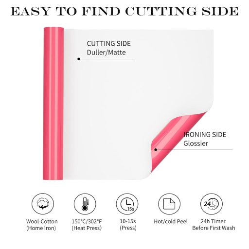 Asoway Flex Film Plotter Textil Neon Rózsaszín Hőátadó Vinyl 30,5x305cm