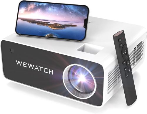 WEWATCH V51 PRO Proiector Inteligent 4K, 19000 Lumeni, 5G WiFi, Bluetooth, cu Sistem Android, Funcție Zgomot Alb, Compatibil iOS/HDMI/USB, 500 ANSI