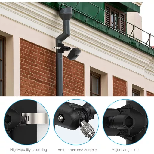 Akoemxeeo Univerzálna montážna konzola pre kamery Blink – Montáž na odkvap, rúru, 360° otočná, pre vnútorné/vonkajšie použitie