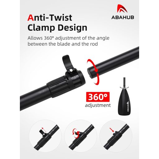 Abahub 2 u 1 Podesivo Veslo za SUP i Kajak s Aluminijskom Drškom - Lagano, Plutajuće, Putno Veslo za Početnike