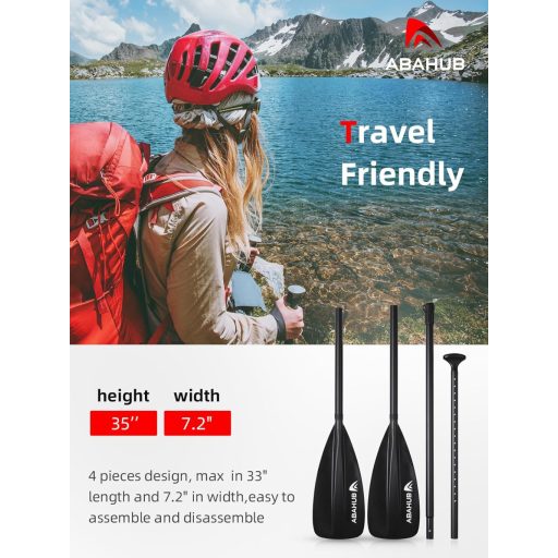 Abahub 2 în 1 Padele Reglabilă SUP și Caiac cu Mâner din Aluminiu - Ușoară, Plutitoare, Paletă Paddleboard Prietenoasă cu Călătoriile pentru Începători