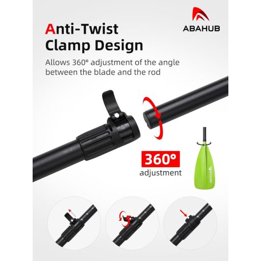 Abahub 2in1 SUP Kajak Evező Alumínium Teleszkópos 173-213cm Állítható