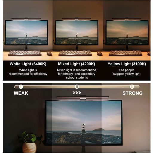 WORLUDE LED Monitoros Lámpa USB Érintésvezérlés Kékfény Szűrő 3 Színmód