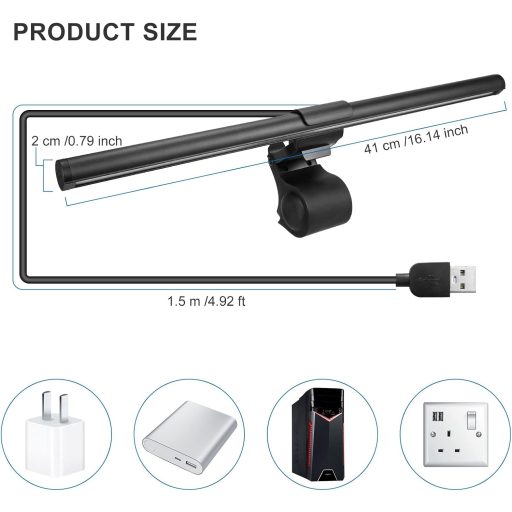 WORLUDE LED Monitoros Lámpa USB Érintésvezérlés Kékfény Szűrő 3 Színmód