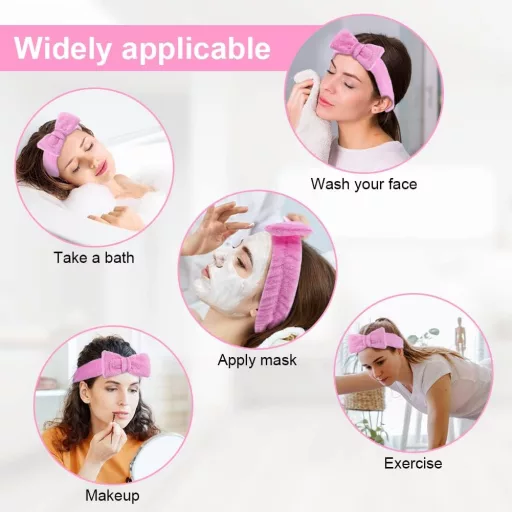 AOMIG Roza Spa Traka za Kosu za Njegu Lica i Jogu