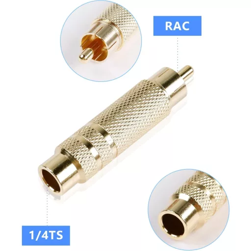 PNGKNYOCN RCA - 6,35mm Jack adapter aranyozott 2db audio konverter