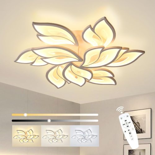 Sky angle LED Mennyezeti Lámpa Távirányítóval - Virág Alakú Dizájn, Fényerőszabályozható, 9 Fejes, 84 cm Átmérőjű, Nappali és Hálószoba Vilá