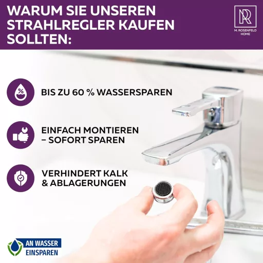 M. ROSENFELD Víztakarékos Csapszűrő M24 - Króm Perlátor Konyhai és Fürdőszobai Csapokhoz, Vízkőgátló Golyós Szűrővel, 5l/perc

AI: I've crea