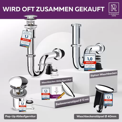 M. ROSENFELD Vodo-úsporný Perlátor M24 - Chrómový Perlátor pre Kuchynské a Kúpeľňové Batérie, s Guličkovým Filtrom Proti Vodnému Kameňu, 5l/min