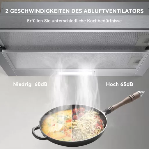 Hermitlux 60 cm digestor s LED osvetlením, výkon odsávania 360 m³/h, filter s aktívnym uhlím