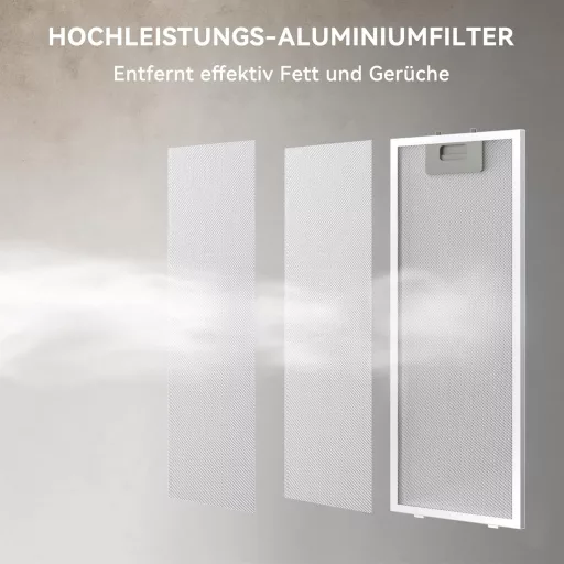 Hermitlux 60 cm digestor s LED osvetlením, výkon odsávania 360 m³/h, filter s aktívnym uhlím