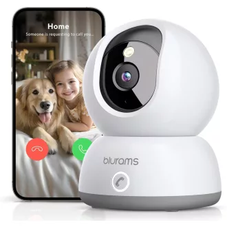   Blurams 360°-os 2K WiFi beltéri kamera, Alexa-kompatibilis, éjjellátó, háziállat figyelő
