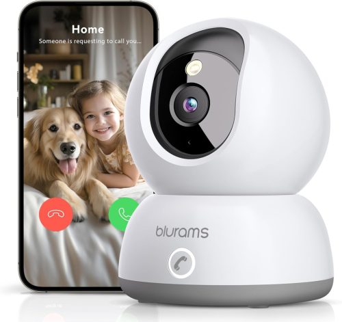 Blurams 360°-os 2K WiFi beltéri kamera, Alexa-kompatibilis, éjjellátó, háziállat figyelő