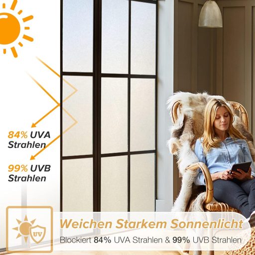 rabbitgoo Ablakfólia Satin Üveg Hatás 75x200cm Önragasztós Privát Fényzáró