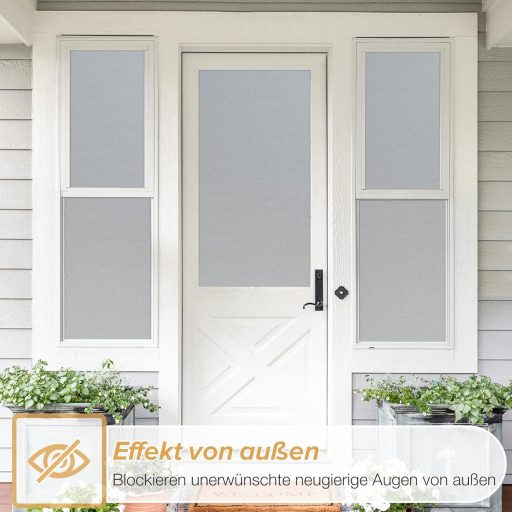 rabbitgoo Folie pentru geamuri, efect satinat, aspect sticlă, 75x200cm, autoadezivă, opacă pentru intimitate.