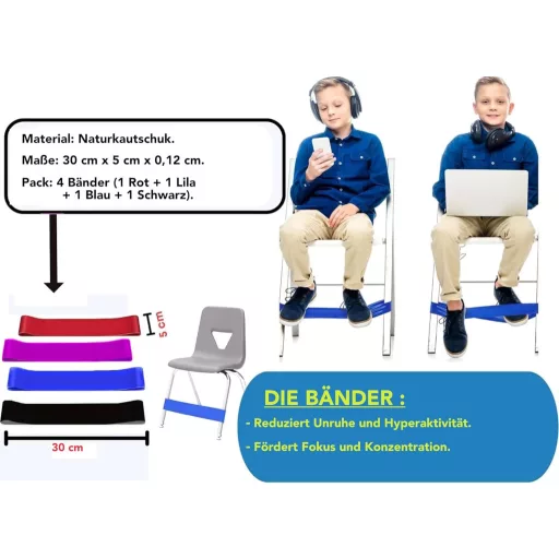 Pernă de echilibru Seka-Planet ADHD cu husă de protecție și bandă elastică - Pernă de șezut PVC neagră pentru dezvoltarea motricității, 35x35 cm
