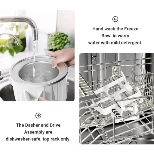 GVODE fagylalt készítő adapter KitchenAid mixerhez, fagylalt és sorbet készítés 4,5-7Qt - White/Opulent Garden, Plastic